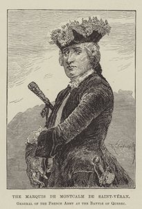 Markisen de Montcalm de Saint-Veran, general för den franska armén vid slaget vid Quebec av Richard Caton Woodville junior